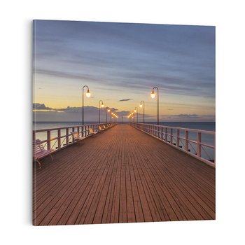 Obraz na płótnie 40x40 - romantyczny spacer nad morzem - Molo, Sopot