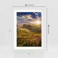 Plakat w ramie 30x40 - Pejzaż na łące - pejzaż, łąka - rama biała