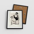 Plakat w ramie 40x50 - Szkic Kobiety w Czerni i Bieli - grafika, modern - rama czarna