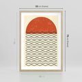 Plakat w ramie 50x70 - Abstrakcyjne Wzory na Plakacie - geometryczna sztuka, nowoczesny plakat - rama drewno