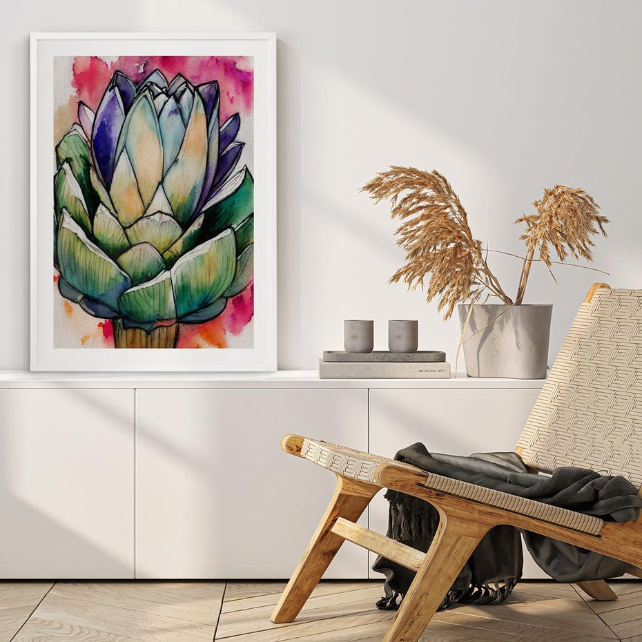 Plakat bez ramy 40x50 - Estetyczna Roślina - abstrakcja, akwarela