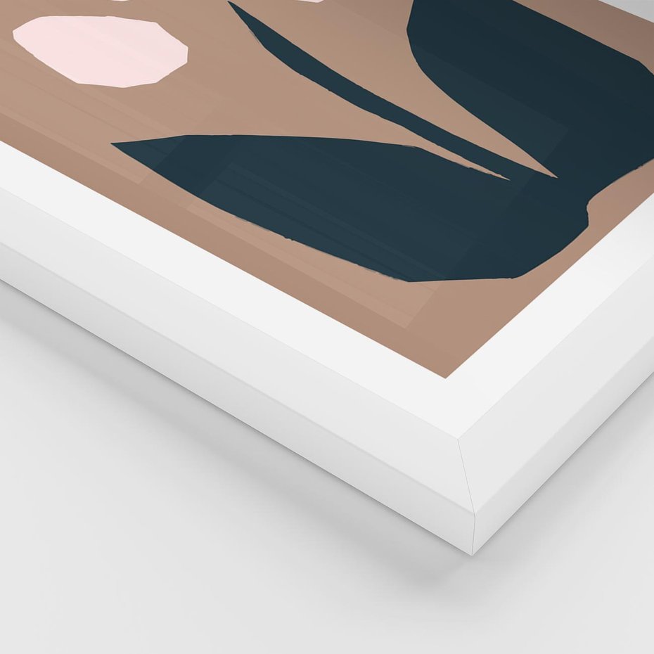 Plakat w ramie 50x70 - Refleksje Boho Przyrody - abstrakcyjny obraz, plakat - rama biała