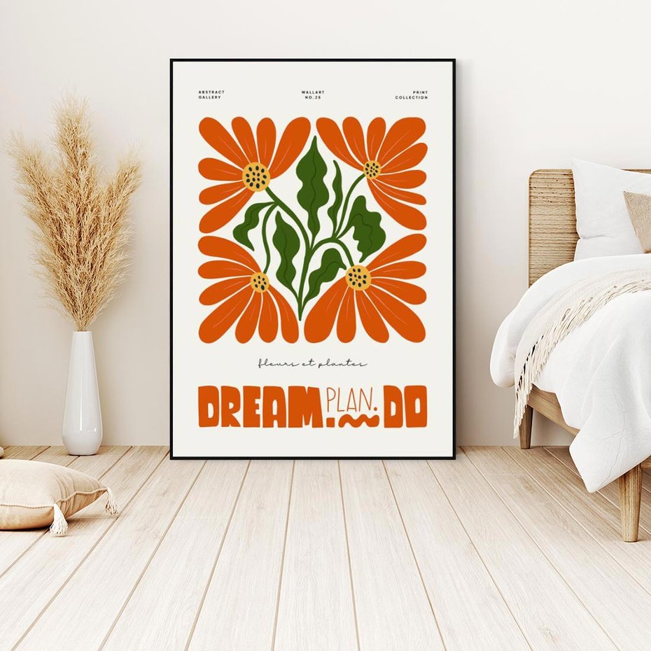 Obraz w ramie 70x100 - Księga Abstrakcji - sztuka nowoczesna, kolorowe kwiaty - rama czarna