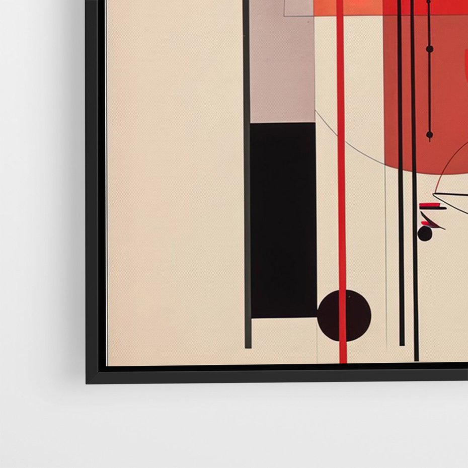 Obraz w ramie 70x100 - Rozbijające Granice Dźwięku - modernistyczny obraz, styl bauhaus - rama czarna