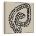 Obraz w ramie 80x80 - Nowoczesne Spektrum Wyobraźni - boho plakat, czarne kropki kreski - rama drewno
