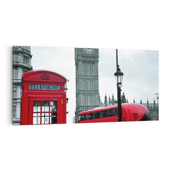 Obraz na płótnie 100x50 - Uliczka z charakterystyczną budką w Londynie - Londyn, budka