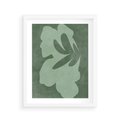 Plakat w ramie 40x50 - Kształty Zieleni - abstrakcyjny kształt, zielony plakat - rama biała