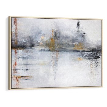 Obraz w ramie 120x80 - Kontrastujące Chaosy - abstrakcja, kontrast - rama drewno