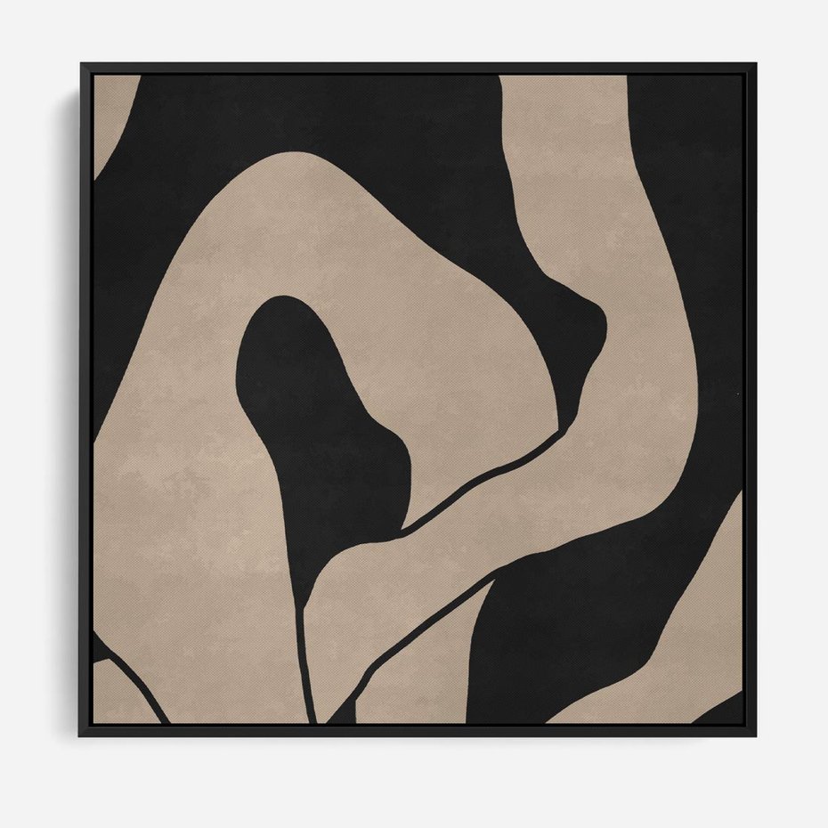 Obraz w ramie 50x50 - Nocne Pochłonięcia - abstrakcyjne linie, mroczny plakat - rama czarna