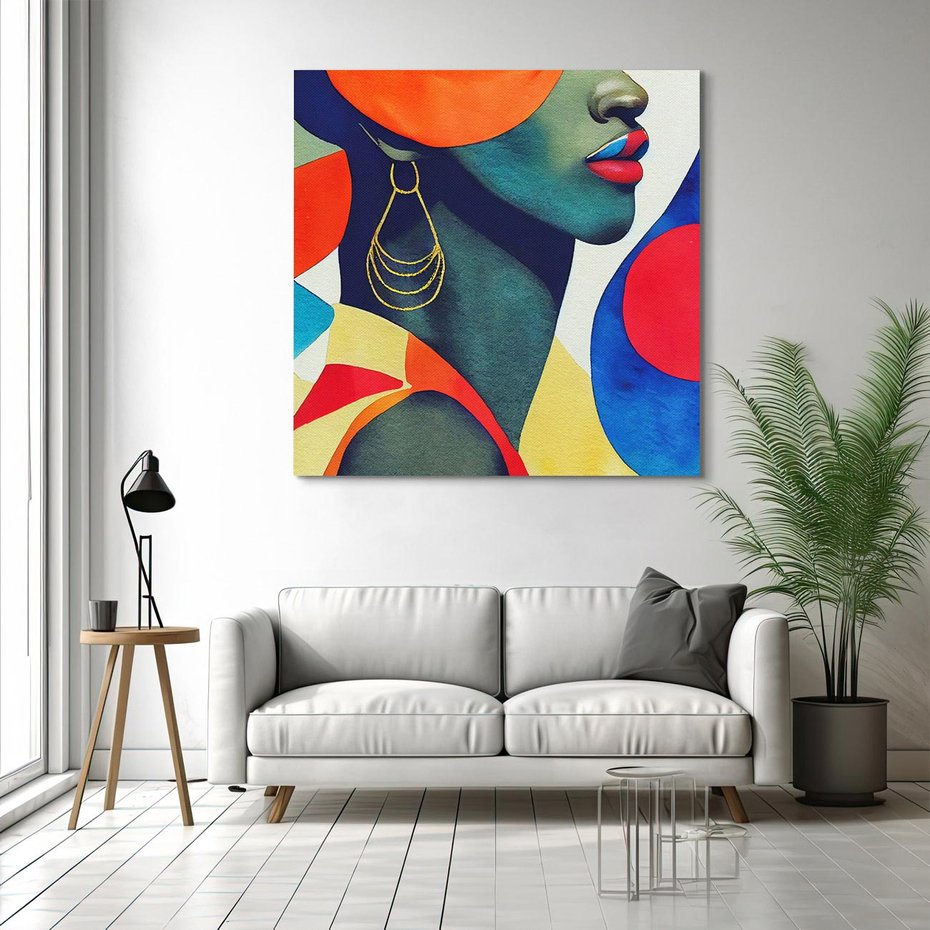 Obraz na płótnie 60x60 - Kolory Kobiety - mural, abstrakcja