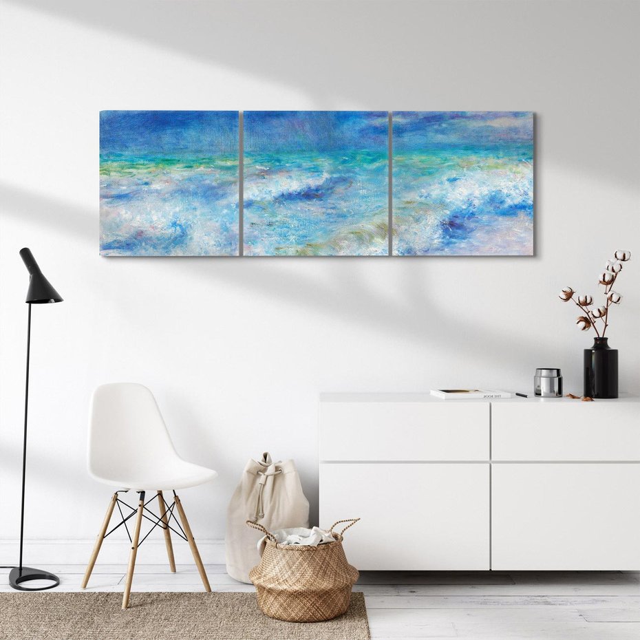 Obraz na płótnie 90x30 - "Seascape" (1897), Pierre-Auguste Renoir - Reprodukcja - reprodukcja, obraz na płótnie