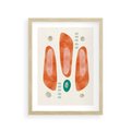 Plakat w ramie 30x40 - Księga Barw - abstrakcyjne formy, dominujący kolor pomarańczowy - rama drewno
