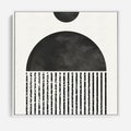 Obraz w ramie 50x50 - Księga Wibracji - abstrakcyjne czarno białe formy, minmalizm - rama biała
