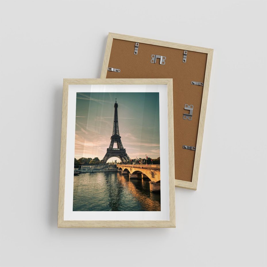 Plakat w ramie 30x40 - Paryski Szczyt - Paryż, wieża - rama drewno