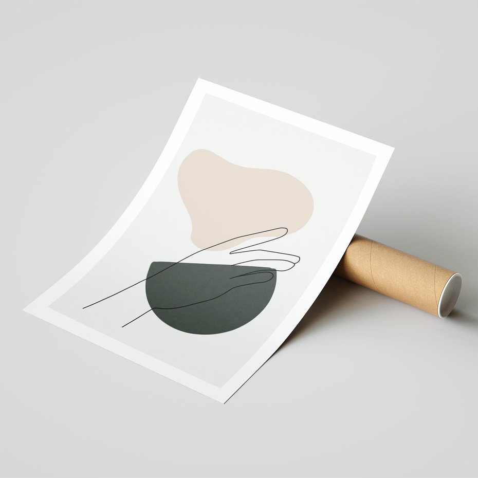 Plakat bez ramy 30x40 - Rozkwitająca Opowieść - szkic jedną linią, one lone