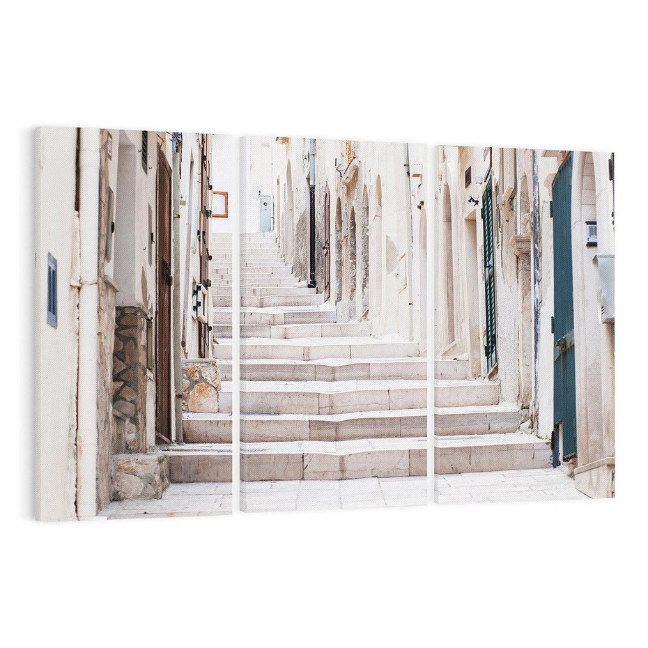 Obraz na płótnie 120x80 - Urokliwa uliczka w perspektywie - uliczka, perspektywa