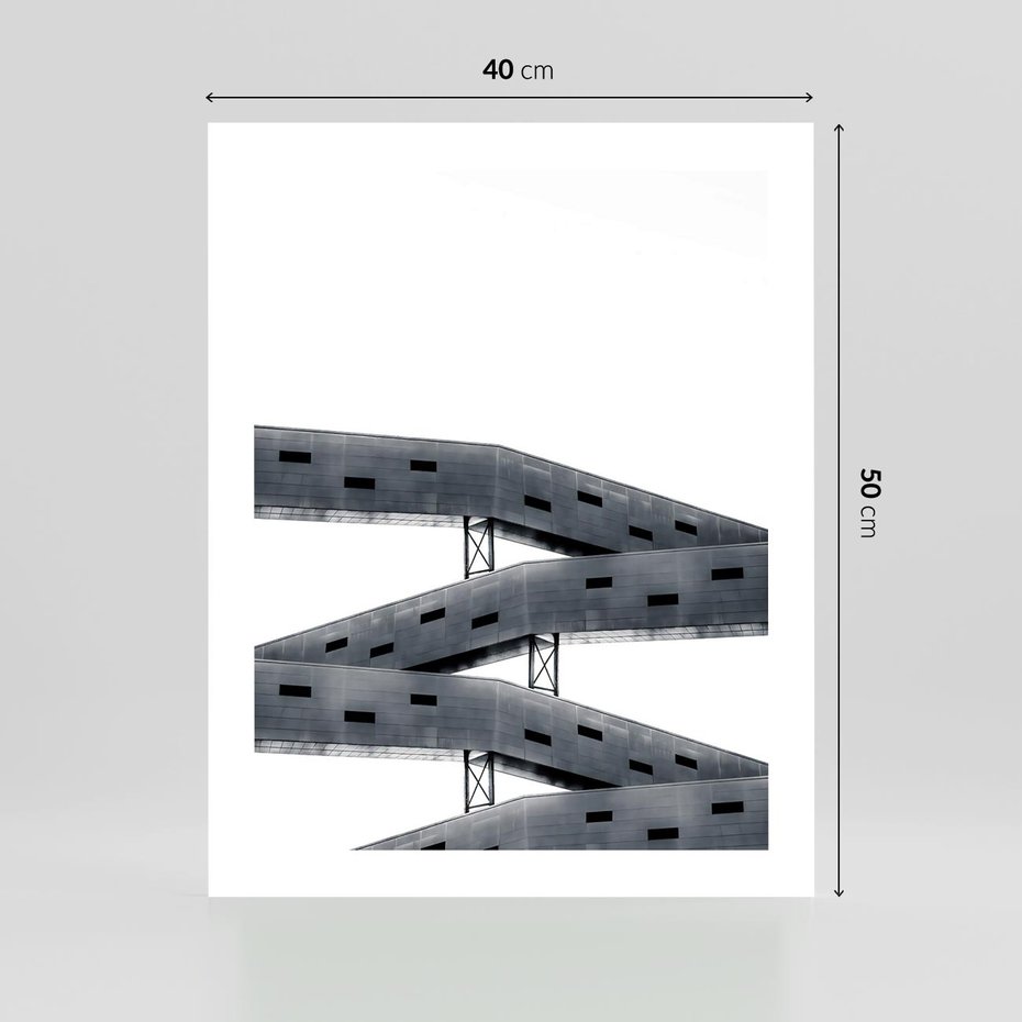 Plakat bez ramy 40x50 - Monochromatyczna Sztuka Nowoczesnych Budynków - architektura, nowoczesne formy