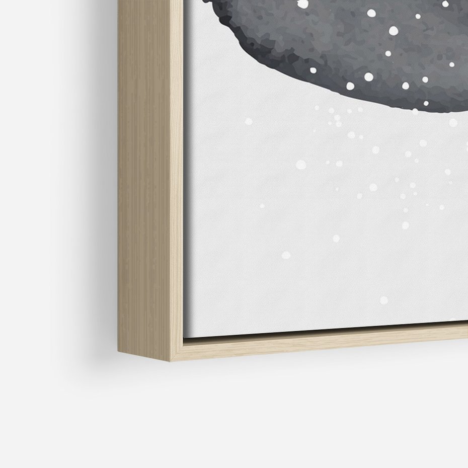 Obraz w ramie 50x70 - Impresje Harmonii - abstrakcyjne plamy akwarelowe, czarny szkic - rama drewno