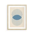 Plakat w ramie 30x40 - Wnętrza Refleksji - geometryczne kształty, koła - rama drewno
