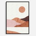 Obraz w ramie 70x100 - Górskie Wzory - nowoczesna sztuka, góry - rama czarna
