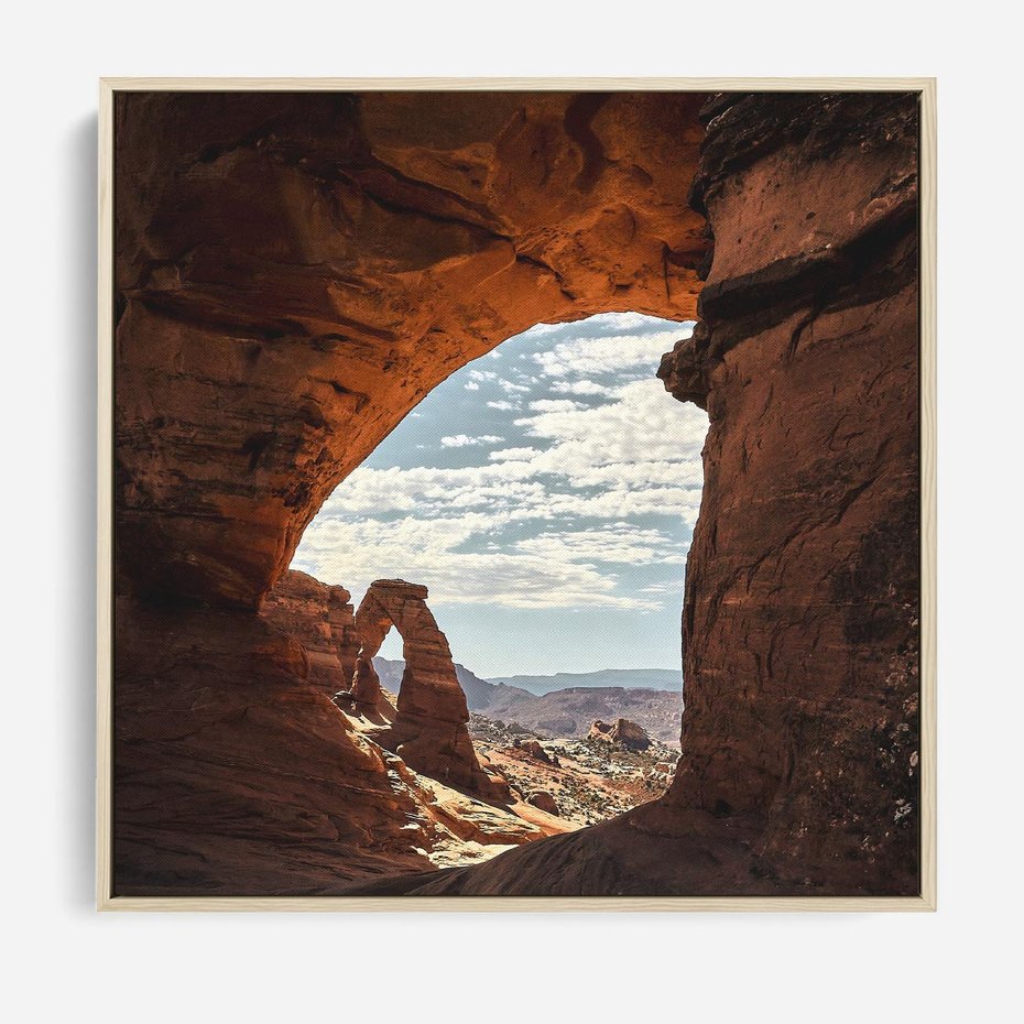 Obraz w ramie 80x80 - Magia pustynnego kanionu - pustynia, kanion - rama drewno