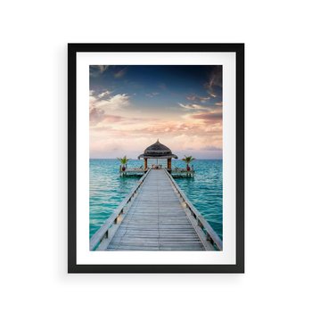 Plakat w ramie 50x70 - Morski Pomost - morze, pomost - rama czarna