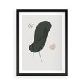 Plakat w ramie 50x70 - Tajemnicze Impulsy - szkic jedną linią, one lone - rama czarna