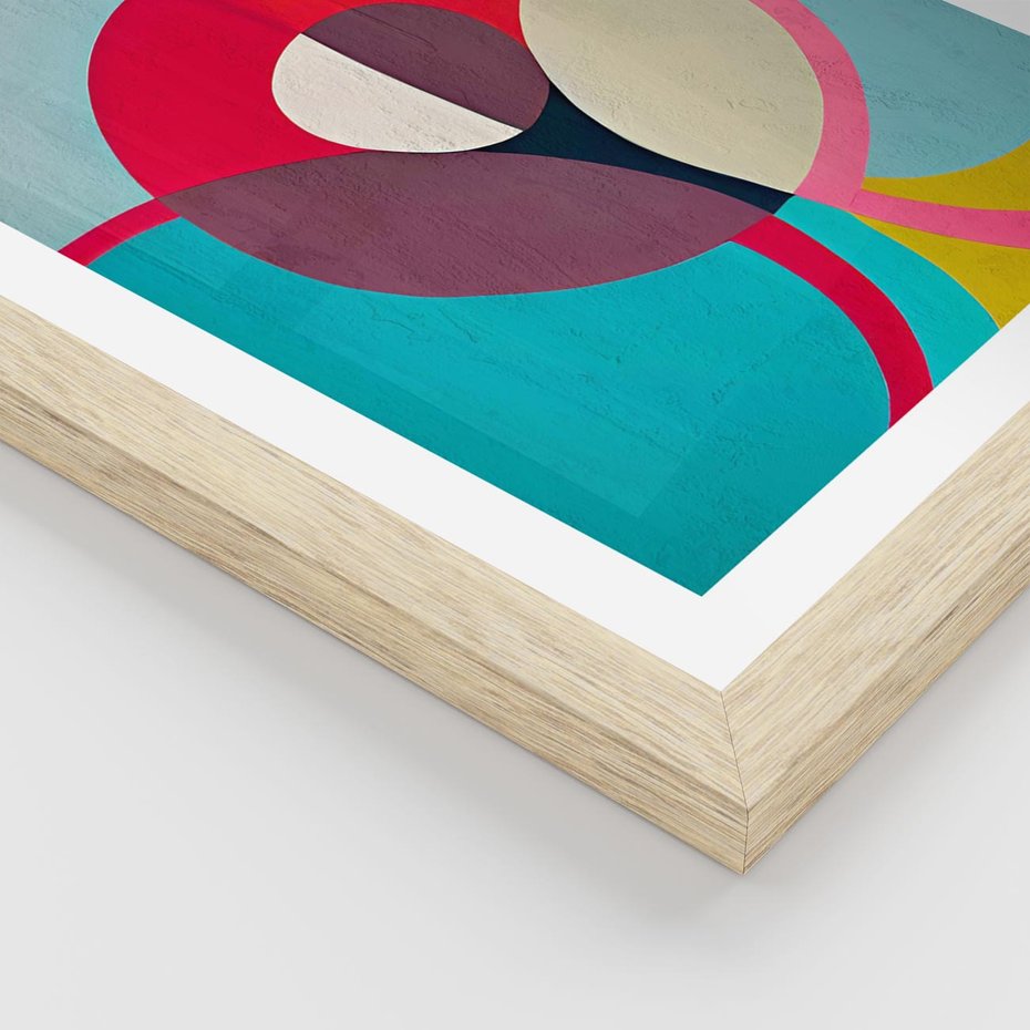 Plakat w ramie 50x70 - Kolorowe Odsłony Inspiracji - abstrakcyjny obraz, olejny - rama drewno