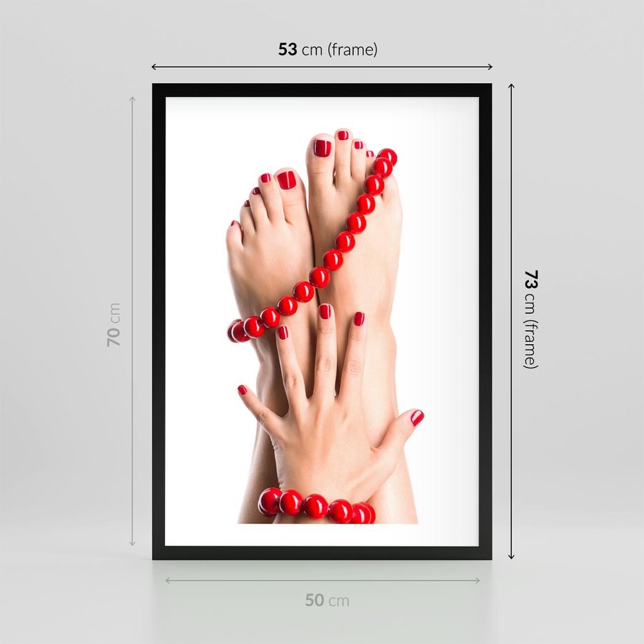Plakat w ramie 50x70 - Manicure spa: piękno i relaks - manicure, spa - rama czarna