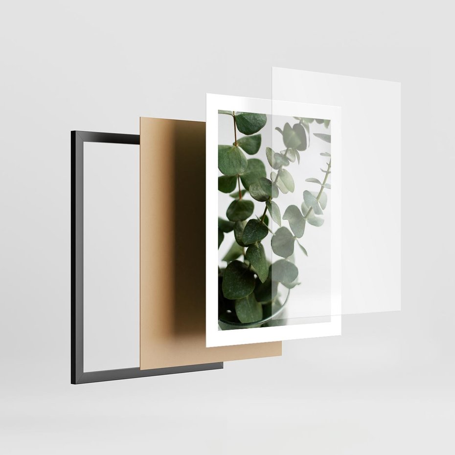 Plakat w ramie 30x40 - Zielone eukaliptusy - eukaliptus, liście - rama czarna