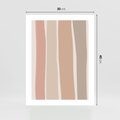 Plakat bez ramy 30x40 - Tęczowa Zgaszona Aura - abstakcyjne tęczowe pasy, delikatne odcienie beżu