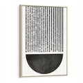 Obraz w ramie 50x70 - Taniec Impulsów - abstrakcyjne czarno białe formy, minimalizm - rama drewno