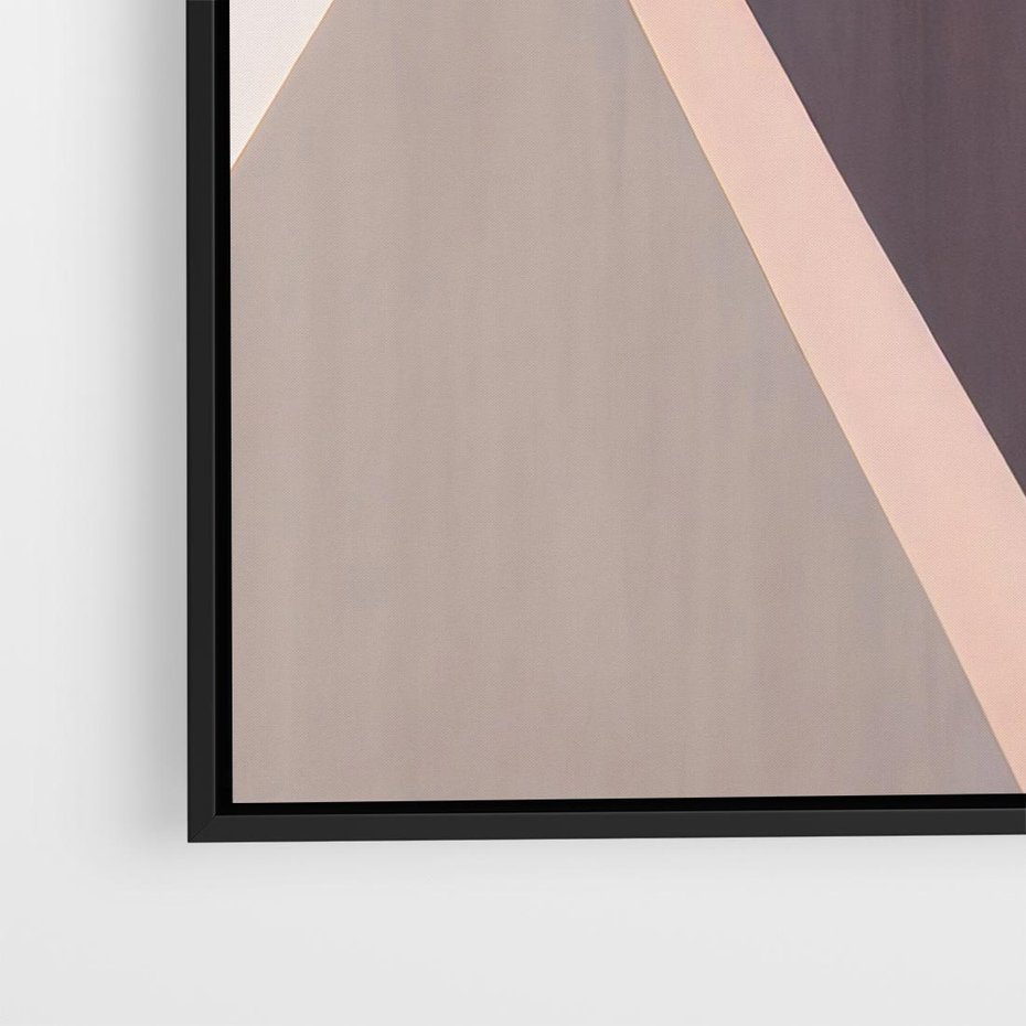 Obraz w ramie 50x50 - Trójkąty Wnętrz - abstrakcja, geometryczne kształty - rama czarna