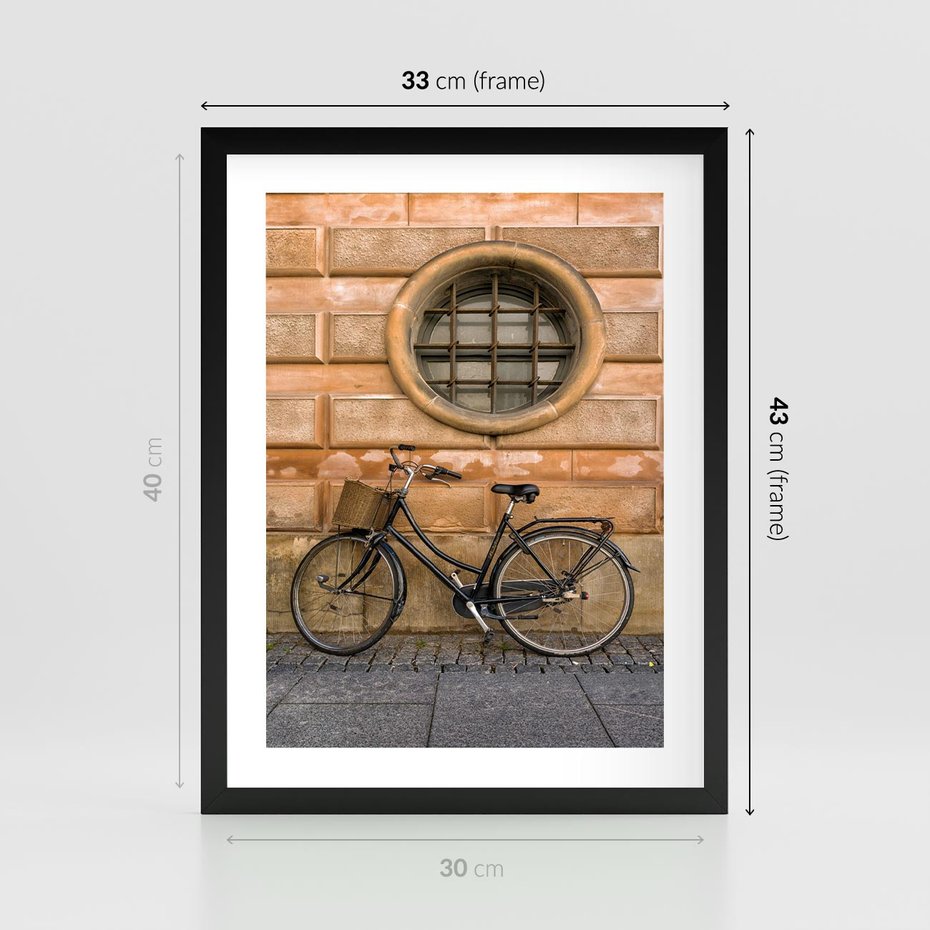 Plakat w ramie 30x40 - Holenderska Ikona - rower, Holandia - rama czarna