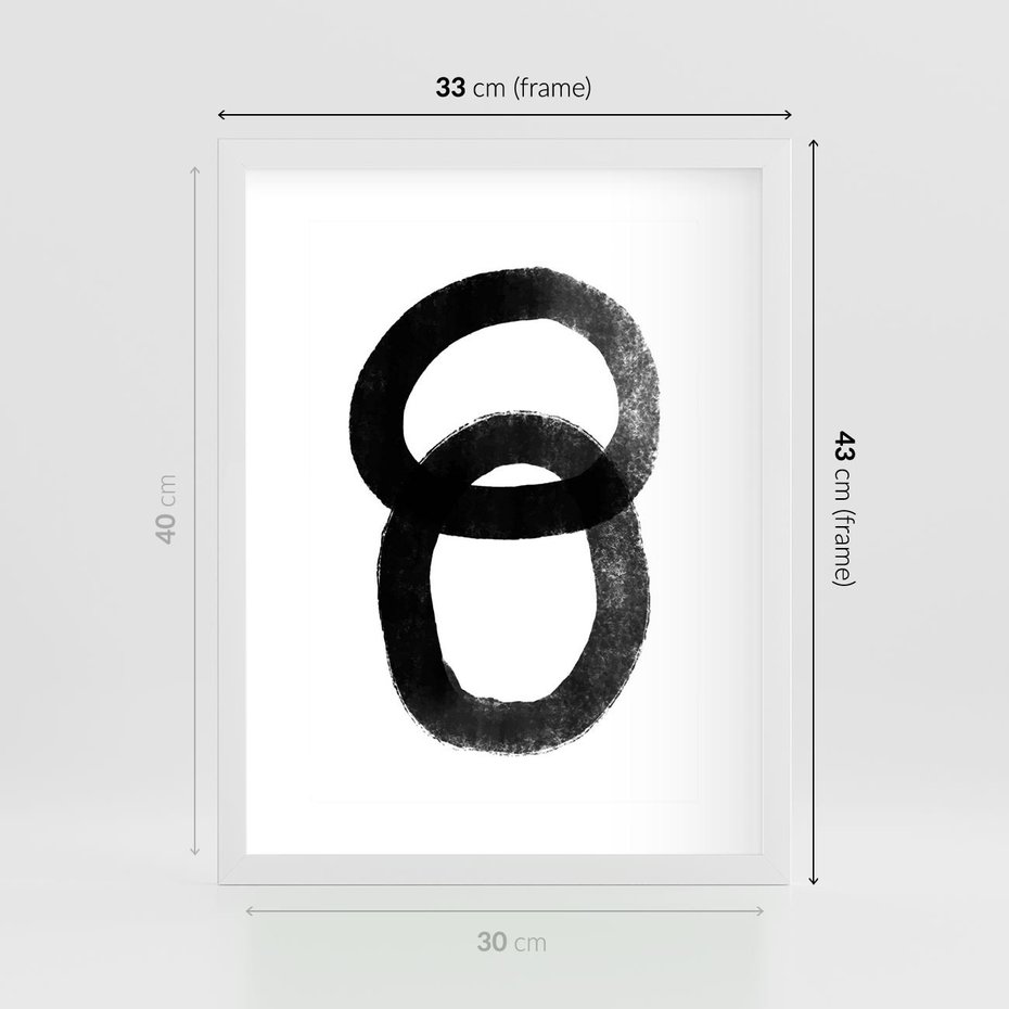 Plakat w ramie 30x40 - Kształtując Granice - abstrakcja, minimalizm - rama biała