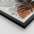 Zestaw obrazy w ramie 50x70 galeria - Skandynawski, liście, geometria - rama czarna
