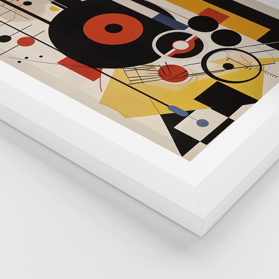 Plakat w ramie 50x70 - Wnętrza Refleksyjnego Światła - modernistyczny obraz, styl bauhaus - rama biała