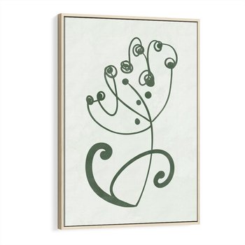 Obraz w ramie 50x70 - Zieleń Wyjątkowego Ukojenia - zielony odcień, abstrakcja - rama drewno