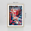Plakat w ramie 50x70 - Stylowa Elegancja - retro, pinup - rama drewno