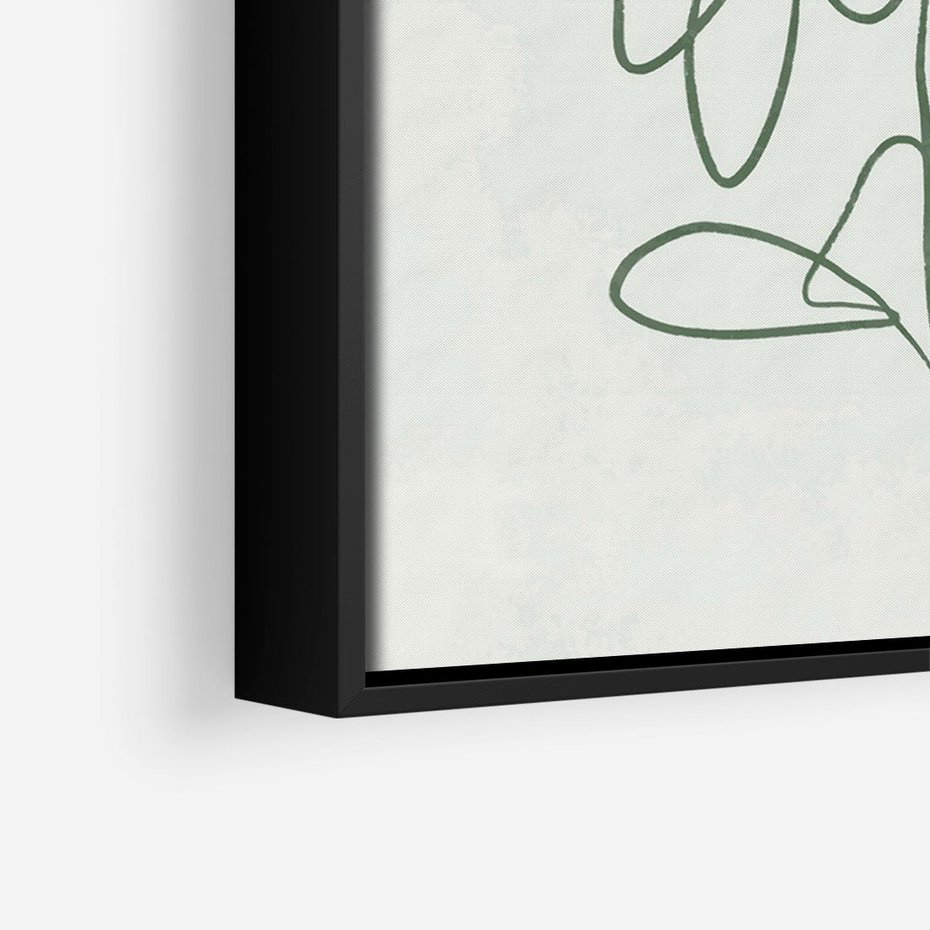 Obraz w ramie 70x100 - Spokojne Poddanie Naturze - zielony plakat, roślinne inspiracje - rama czarna