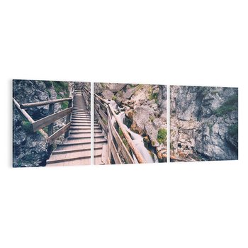 Obraz na płótnie 150x50 - Schody w skałach - Góry - schody, skały