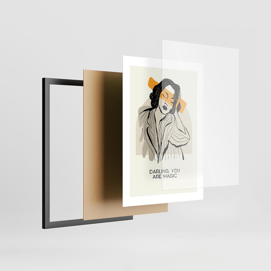 Plakat w ramie 30x40 - Sztuka Kobiecej Osobowości - nowoczesna grafika, kobieta - rama czarna