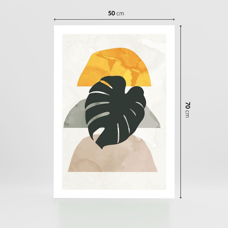 Plakat bez ramy 50x70 - Monstera i Boho Elementy - grafika, boho klimat