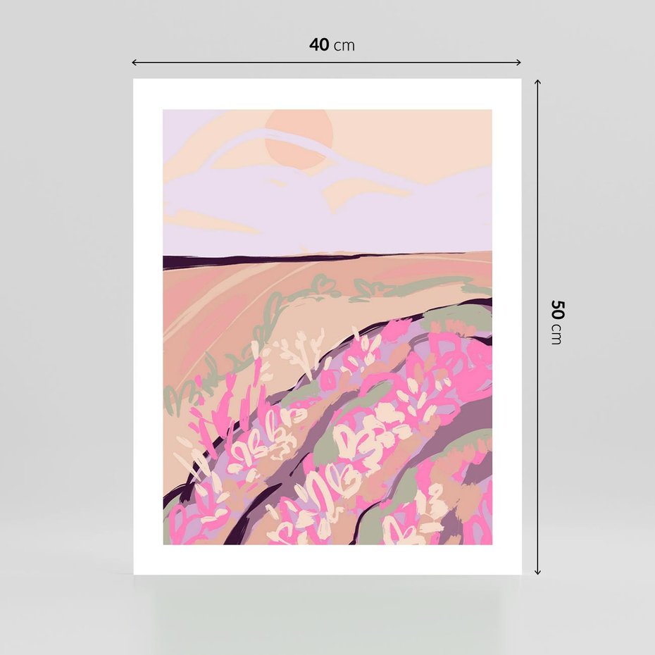 Plakat bez ramy 40x50 - Harmonijny Świt - pastelowy krajobraz, nowoczesny plakat