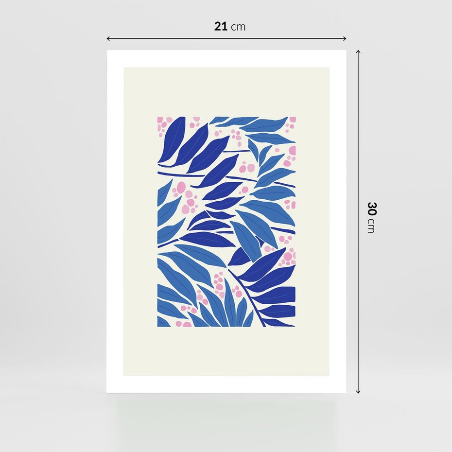 Plakat bez ramy 21x30 - Kolorowy Wir - liściasta kompozycja, nowoczesny plakat