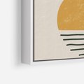 Obraz w ramie 50x50 - Krótka Forma - abstrakcyjna sztuka, boho kształty - rama biała