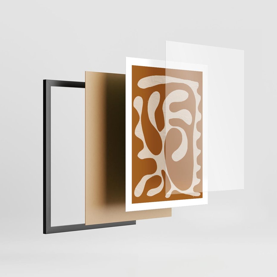 Plakat w ramie 50x70 - Wnętrza Akwarelowej Wyobraźni - abstrakcyjny obraz, plakat - rama czarna