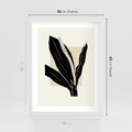 Plakat w ramie 30x40 - Harmonia liści - minimalistyczny obraz, szkic - rama biała