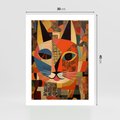 Plakat bez ramy 30x40 - Impresje Nieznanych Odniesień - abstrakcyjny obraz olejny, kot