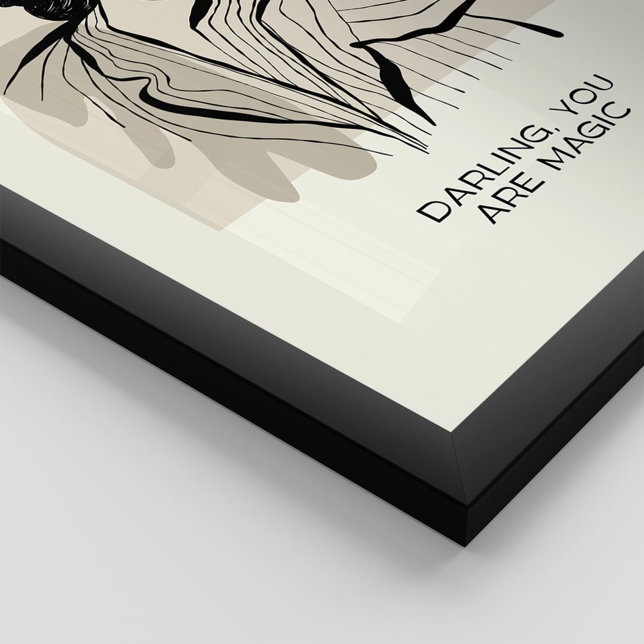 Zestaw obrazy w ramie 40x50 galeria - Kobiece, plakaty, boho - rama czarna